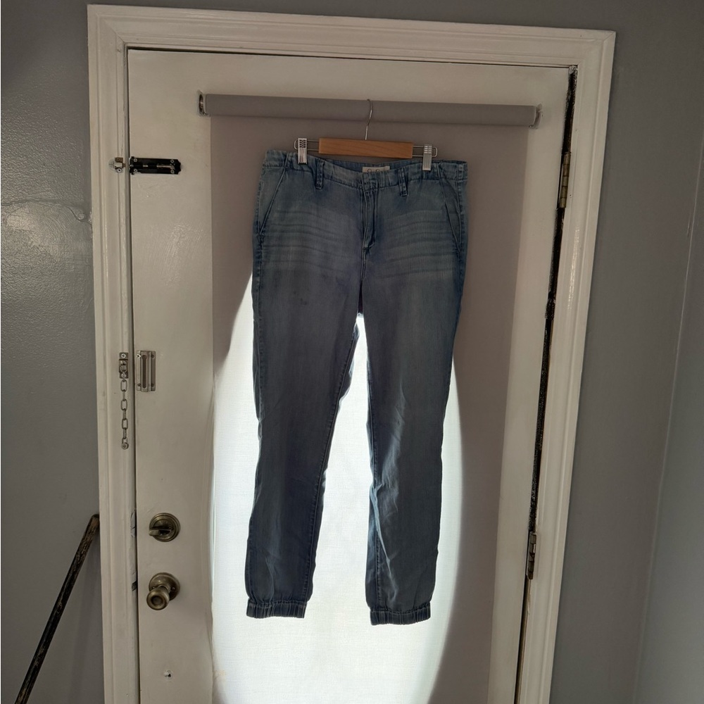 Blue Denim Jogger Pants
